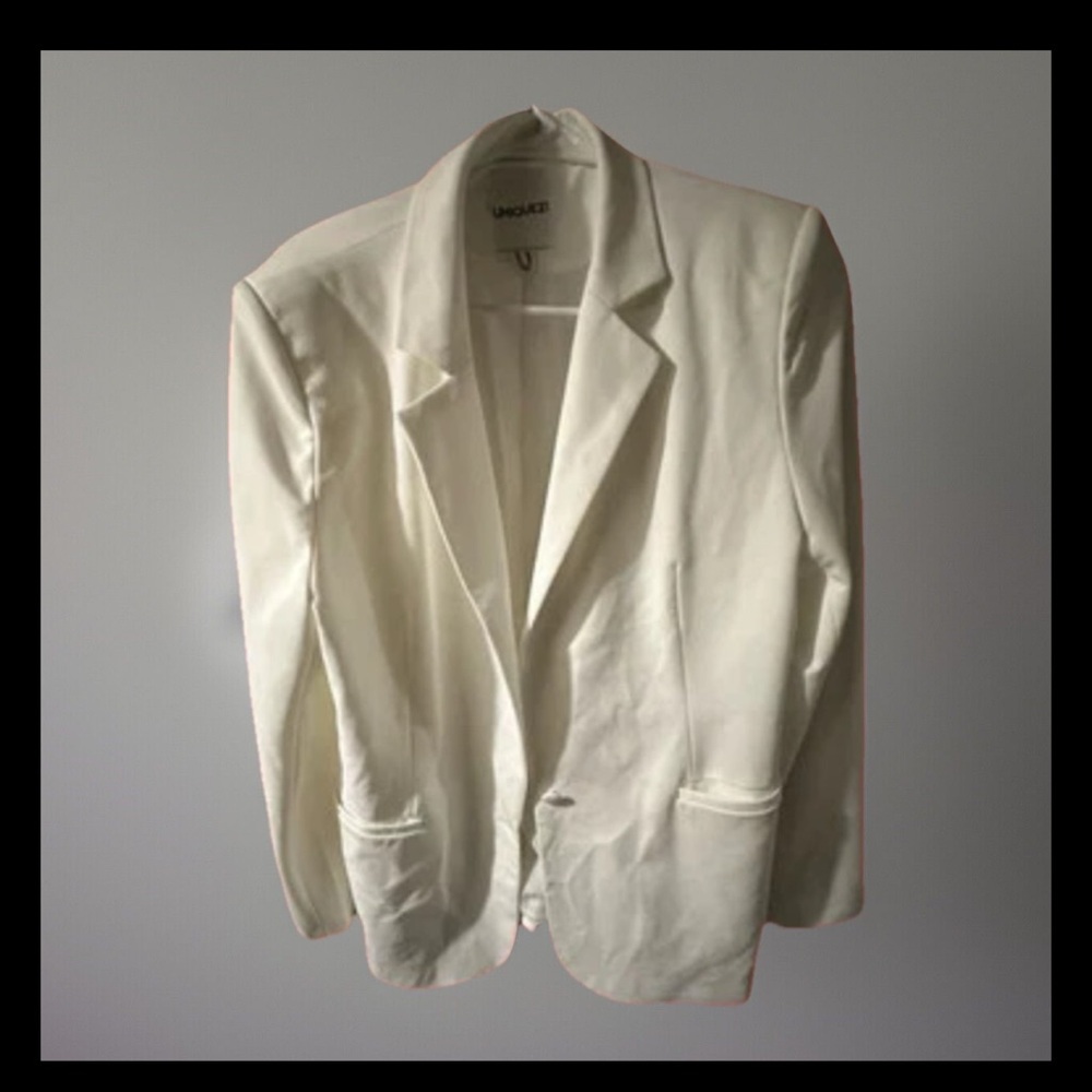 Nique White Sport Coat Classic Single-Breasted Blazer Unique 21